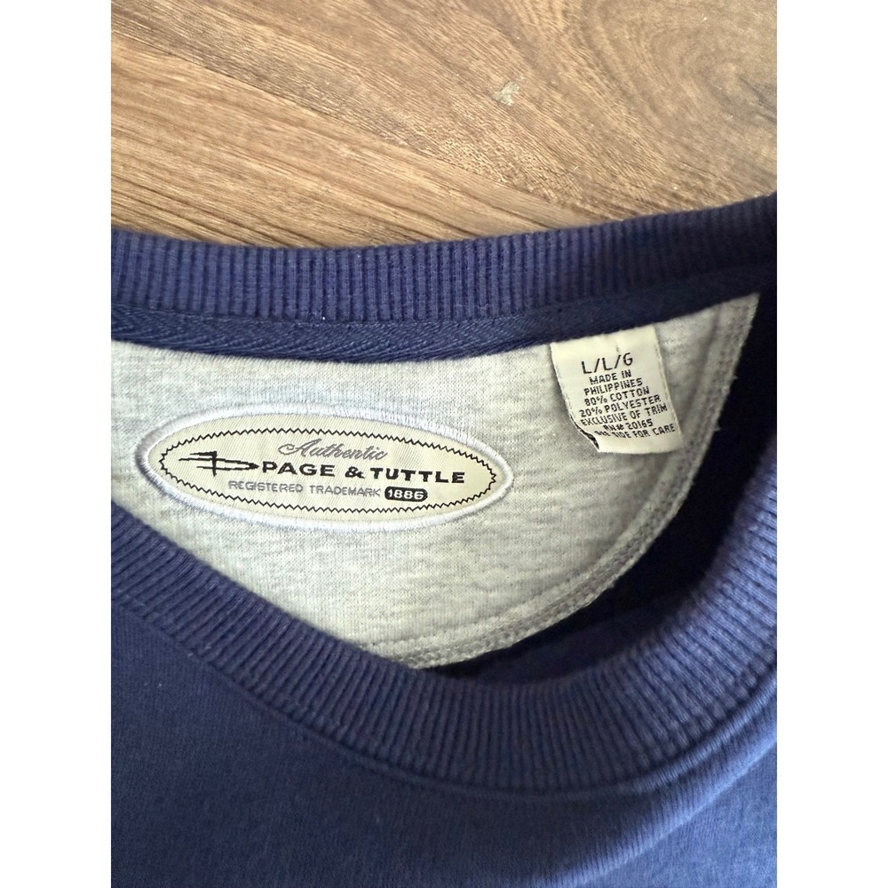 Page & Tuttle Windermere Country Club Sweatshirt Navy Blue Cotton Mens L Large - Picture 3 of 9